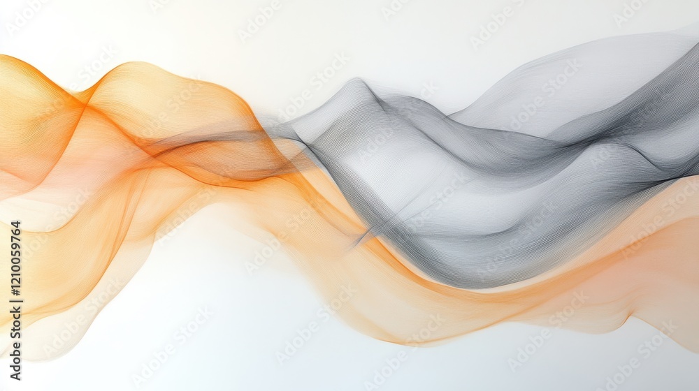 Aufkleber elegant pastel amber waves with graceful pencil strokes creating tranquil patterns in soft hues
