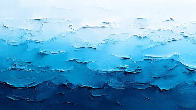 Ocean Depth Abstract: A mesmerizing abstract painting evokes the deep ocean, with textured hues of blue transitioning from light to deep, creating a sense of depth and serenity.