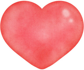 Valentines heart watercolor illustration