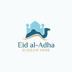 Eid al-Adha logo, Eid al-Adha Mubarak concept of Muslim mosque	
