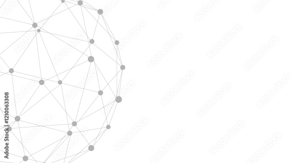 Aufkleber Technology abstract background. Dots connected by lines. Minimalist mesh backdrop. Abstract polygonal shape.