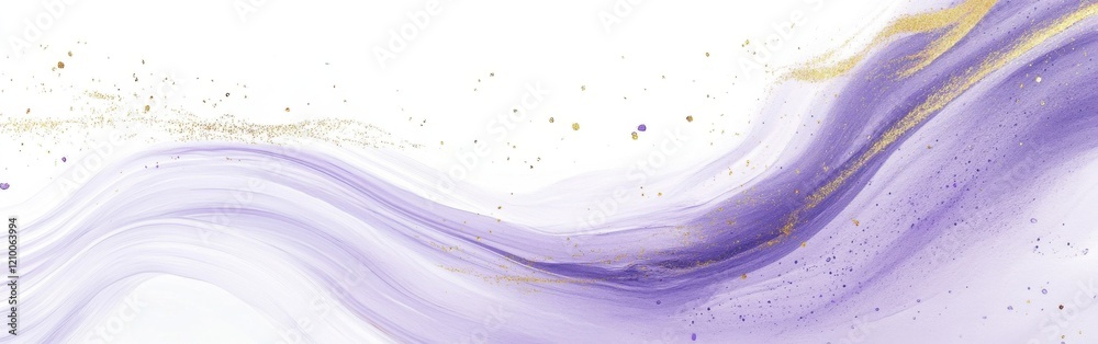 Poster abstract swirl featuring delicate shades of purple against a soft white backdrop with scattered arti