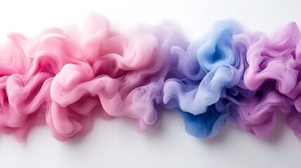 Fototapeta premium Abstract Pastel Swirl: A mesmerizing abstract image featuring a vibrant blend of pink, purple, and blue ink swirling together, creating a captivating and dreamy visual. 