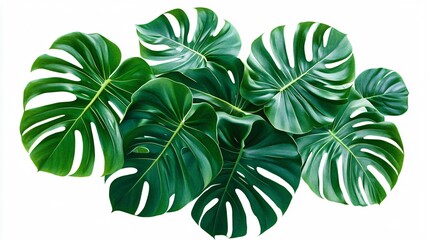 Exotic Tropical Leaves Natural Plants Wide Angle Background
