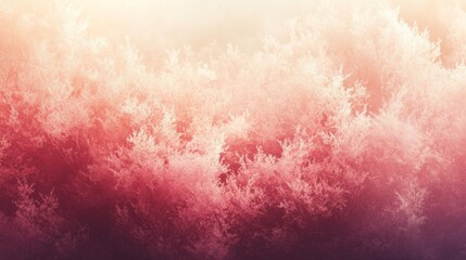 Fototapeta premium Dreamlike pink and red forest scene with misty trees