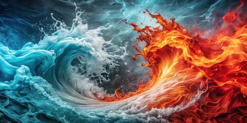 Clash of the Elements A Dramatic Visualization of Opposing Forces in Nature's Embrace