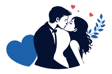 silhouette of a couple kissing