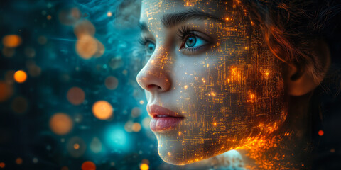 Fototapeta premium AI-Driven Tribute Creation in Modern Memorialization with Customizable Digital Portraits