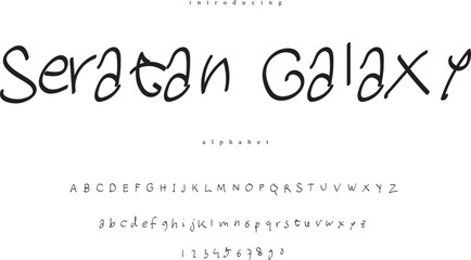 Stylish Freeform Handwriting Font Alphabet. Playful ABC