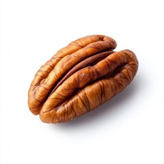 Roasted pecan half showcasing deep brown color and rich texture in a simple setting