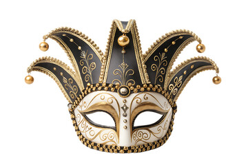 Ornate venetian carnival mask isolated on transparent background