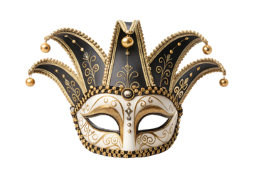 Ornate venetian carnival mask isolated on transparent background