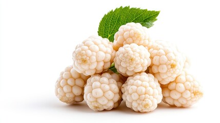 White raspberries, fresh fruit, studio shot, isolated, healthy food ingredient