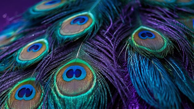primer plano de plumas de pavo real