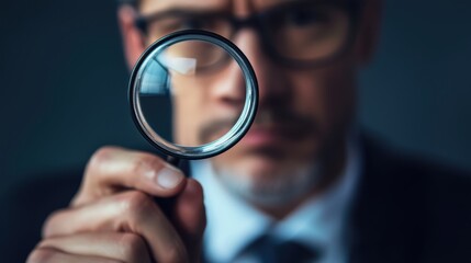 A business professional using Google search for research.