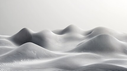 Obraz premium Abstract White Sculpted Waves Landscape