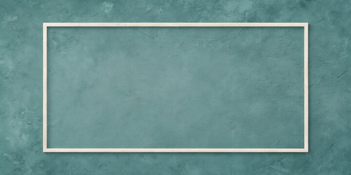 A simple white frame against a textured teal backdrop provides a clean, minimalist aesthetic ideal for showcasing your design elements or textual content.