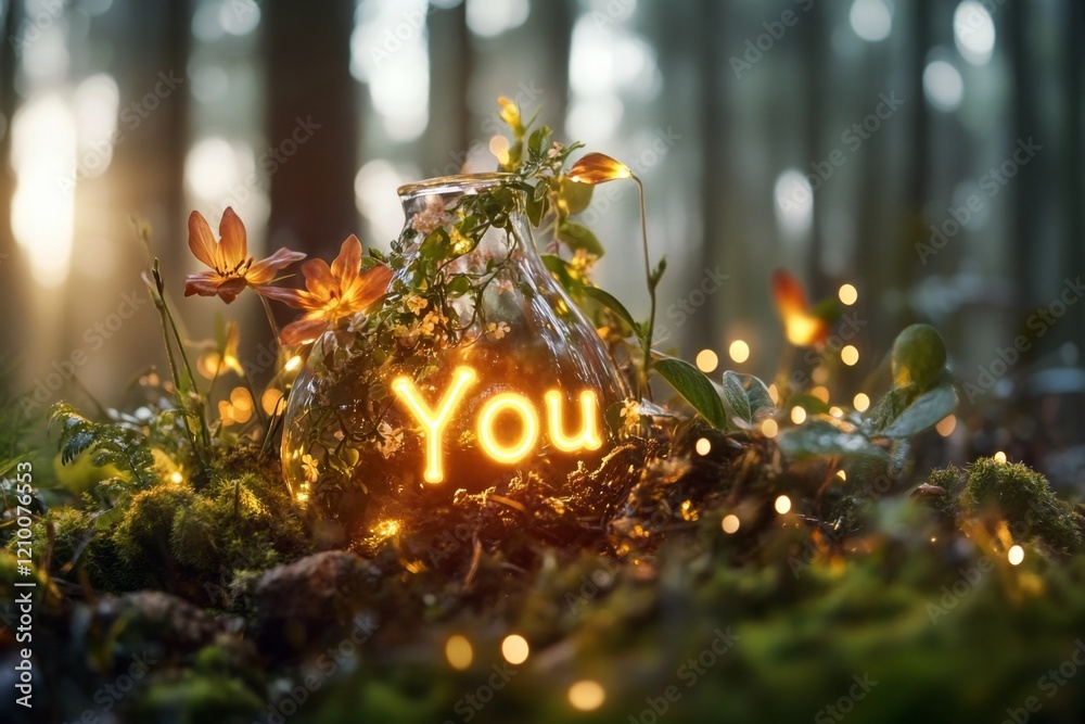 Poster A magical forest setting with 
