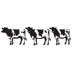 jersey cow vector black silhouette vector illustration white background