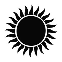 High-Quality Black Sun Icon Silhouette vector illustration on a transparent background