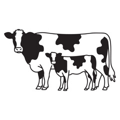 jersey cow vector black silhouette vector illustration white background