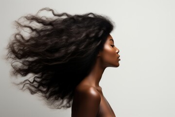 Fototapeta premium Black woman hair portrait adult photo