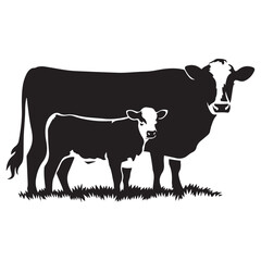 jersey cow vector black silhouette vector illustration white background