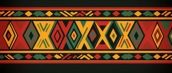 Rolgordijnen zonder boren Celebrating freedom african tribal art graphic american culture digital design vibrant colors bold concept © Nattapun
