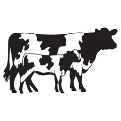 jersey cow vector black silhouette vector illustration white background