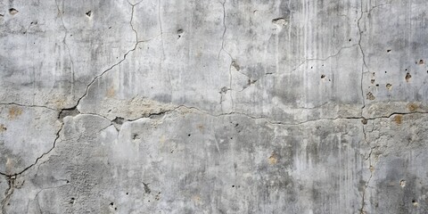 Detailed Texture of a Weathered, Cracked Concrete Wall Surface Showing Age and Deterioration