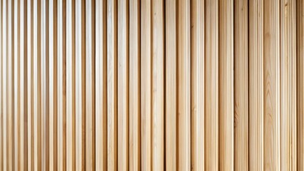 Fototapeta premium Vertical Wooden Slats A Textured Background of Light Brown and Beige Wood Planks in a Parallel Arrangement for Design and Architectural Applications