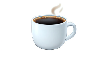Elegant coffee cup emoji featuring steaming dark coffee in white mug