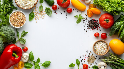 Ai generate vibrant fresh vegetables and herbs kitchen countertop food photography natural light culinary art