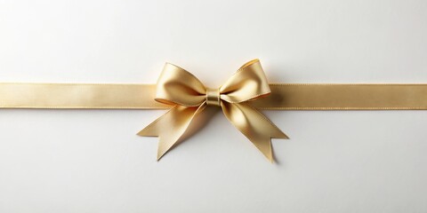 Elegant Gold Ribbon Bow on a Smooth Surface, Perfect for Festive Occasions and Elegant Designs