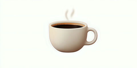 Elegant coffee cup emoji with steaming coffee and minimalist design
