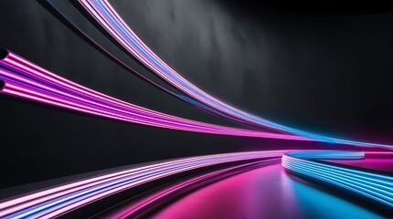 Dynamic light trails with pink and blue hues creating a modern abstract backdrop for business projects