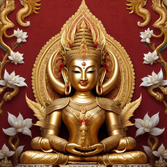 Fototapeta premium Thai Temple Mural 
