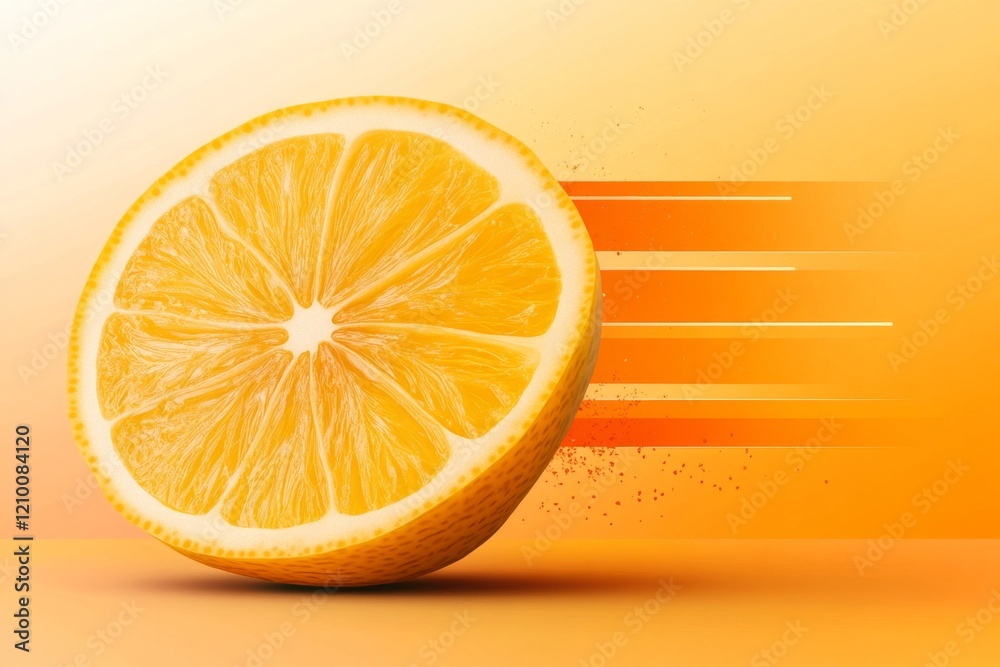 Poster a sleek, minimalist icon of a lemon slice with clean lines and soft gradients, emphasizing freshness