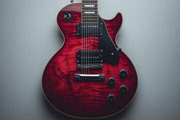 Detailaufnahmen von modernen E-Gitarren in verschiedenen Designs

