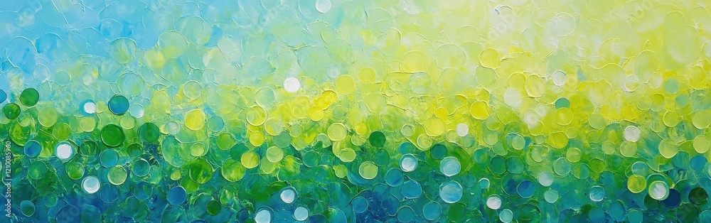 Poster bright refreshing gradient in lime green creates a tranquil atmosphere in an abstract landscape sett
