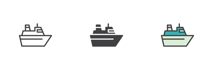 Sea Ferry different style icon set
