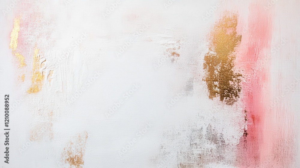 Poster soft white canvas with subtle coral and gold textures enhancing minimalist artistry in contemporary 