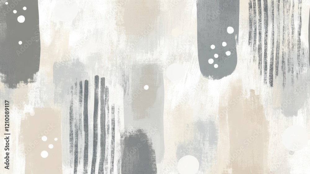 Poster balanced design with soft pencil strokes in pastel gray and scattered white dots for an elegant touc