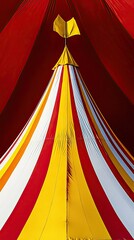 Colorful Striped Circus Tent Top View