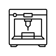 3d printer icon, 3d printer line art - simple line art of 3d printer, perfect for 3d printer logos and icons