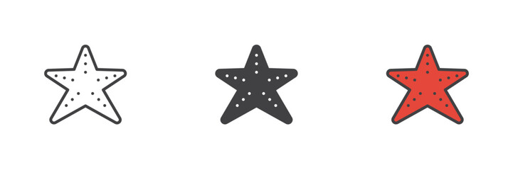 Starfish different style icon set