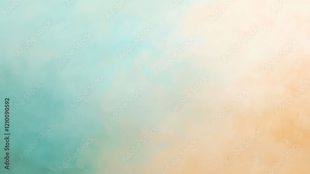 Leinwandbilder soft gradient background blending teal and pastel ochre for a calming effect in design