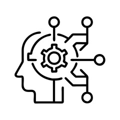 ai augmentation icon, ai augmentation line art - simple line art of ai augmentation, perfect for ai augmentation logos and icons