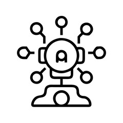 ai automation icon, ai automation line art - simple line art of ai automation, perfect for ai automation logos and icons