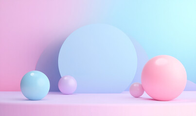 abstract minimal geometric Realistic lavender spheres background